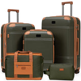 Cobens Expandable Luggage Sets 5 Piece with Detachable Spinner Wheels and TSA Lock,ABS Hard Case Suitcases with Wheels,Carry On Luggage Set