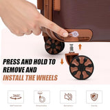 Cobens Expandable Luggage Sets 5 Piece with Detachable Spinner Wheels and TSA Lock,ABS Hard Case Suitcases with Wheels,Carry On Luggage Set