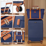 Cobens Luggage Sets 5 Piece with Spinner Wheels, Lightweight Hardshell Suitcases Set with Lock for Men and Women, Carry on Luggage Travel Set with Durable ABS Hard Case
