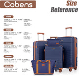 Cobens Luggage Sets 5 Piece with Spinner Wheels, Lightweight Hardshell Suitcases Set with Lock for Men and Women, Carry on Luggage Travel Set with Durable ABS Hard Case