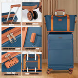 Cobens Luggage Sets 5 Piece with Spinner Wheels, Lightweight Hardshell Suitcases Set with Lock for Men and Women, Carry on Luggage Travel Set with Durable ABS Hard Case