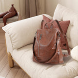 cocururu Women Backpack Purse PU Leather Anti - theft Casual Shoulder Bag Fashion Ladies Satchel Bags