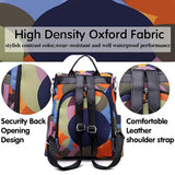 COFIHOME Anti - theft Backpack Purse for Women, Unique Geometric Print Small Fashion Daypack, Water - Resistant Oxford Shoulder Bag with Back Access - Each Pattern is One - of - a - Kind