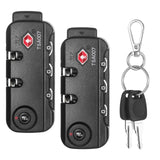 Cogguepe 2 PCS TSA Approved Combination Lock, Suitable for Luggage,Backpacks, Handbags, with 2PCS Spare TSA - 007 Key