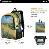 Coikll Van Gogh's Fields Backpack 22L Foldable Daypack for Men Women Travel Camping