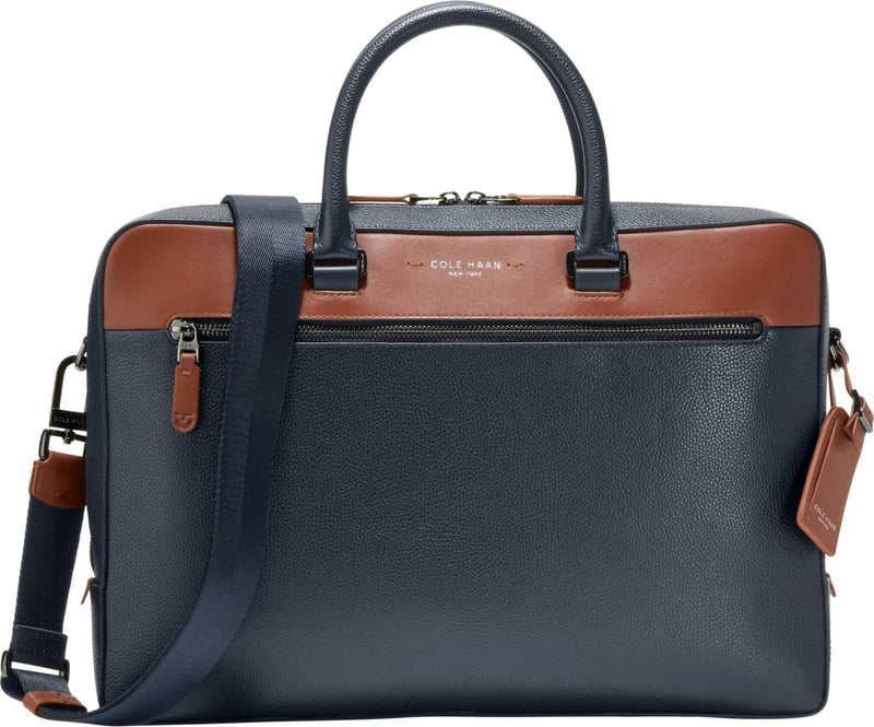 Cole Haan Men's Bag - Damon Briefcase, Navy Blazer/New British Tan