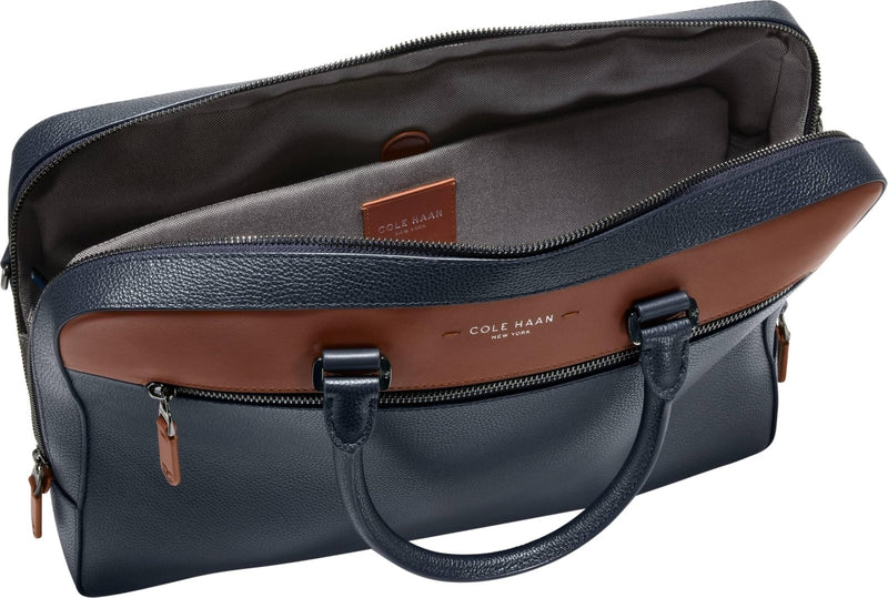 Cole Haan Men's Bag - Damon Briefcase, Navy Blazer/New British Tan