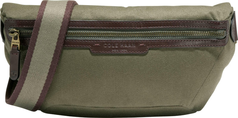 Cole Haan Men's Bag - Judson Brushed Twill Crossbody Bag, Olive Green/Madiera