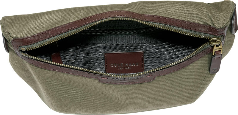 Cole Haan Men's Bag - Judson Brushed Twill Crossbody Bag, Olive Green/Madiera