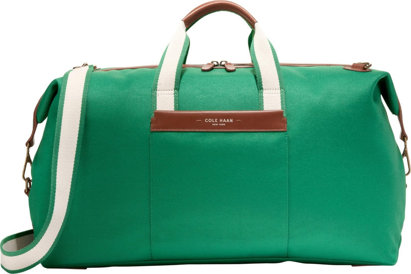Cole Haan Men's Bag - Judson Brushed Twill Duffel Crossbody Bag, Green Jacket/British Tan