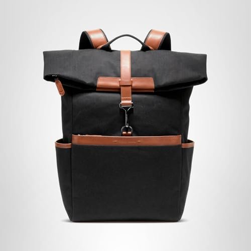 Cole Haan Men's Judson Brushed Twill Backpack, Black/New British Tan
