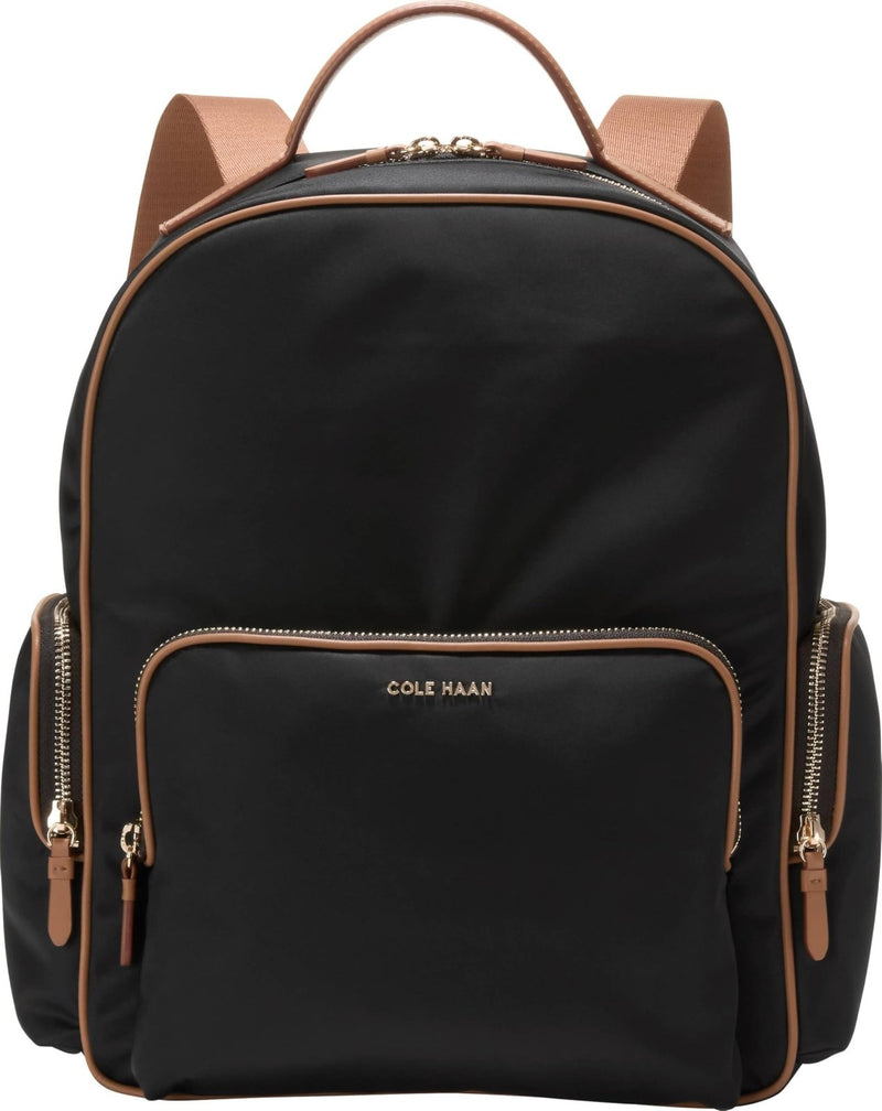 Cole Haan Women's Delancey Nylon Backpack, Black/Golden Honey