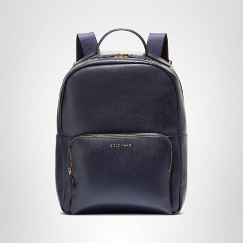 Cole Haan Womens Delancey Saffiano Backpack, Midnight