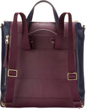 Cole Haan Women's Grand Ambition Leather Backpack, Black Garnet/Midnight Moon/Ivory