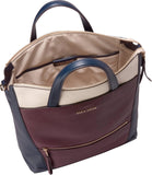 Cole Haan Women's Grand Ambition Leather Backpack, Black Garnet/Midnight Moon/Ivory