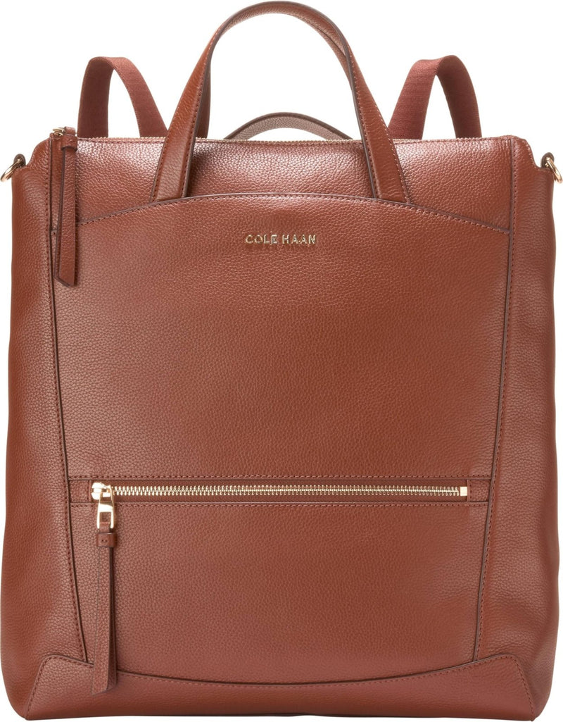 Cole Haan Women's Grand Ambition Leather Backpack, Dark Cuoio
