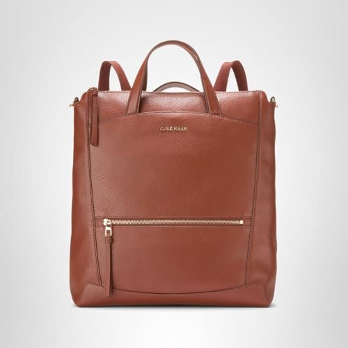 Cole Haan Women's Grand Ambition Leather Backpack, Dark Cuoio