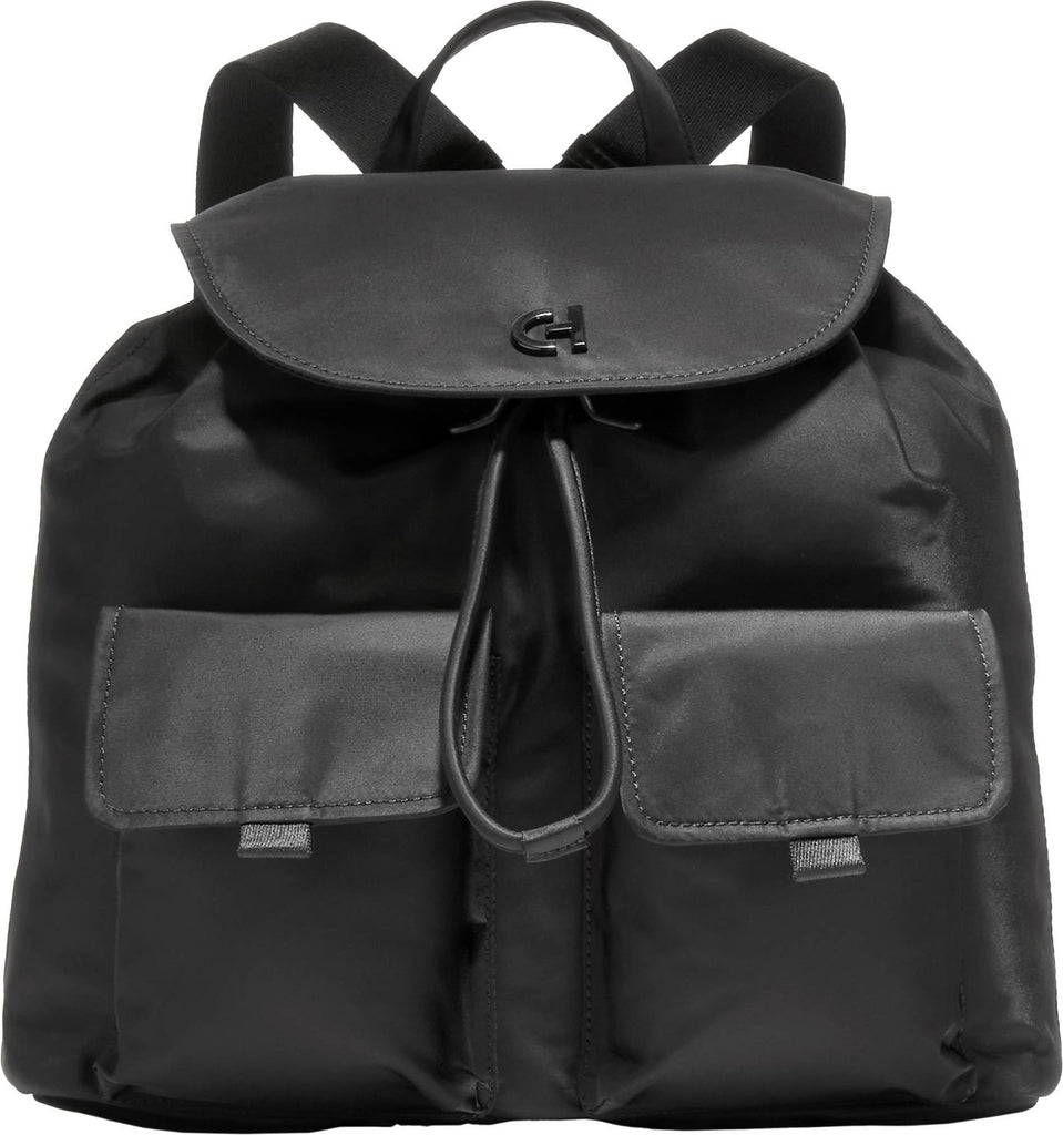 Cole Haan Women's Grand Series Nylon Flap Backpack, Black Solid –