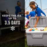 Coleman Classic Series Insulated Portable Cooler, Leak - Resistant Outdoor Hard Cooler Keeps Ice up to 5 Days, 52/70/120/150 Quart