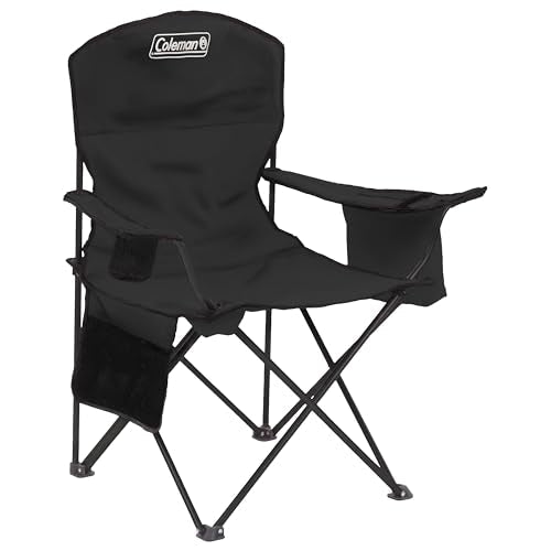 Coleman Portable Camping Chair with 4-Can Cooler, Cushioned Seat & Back with Side Pockets & Cup Holder, Carry Bag Included, Great for | Backpacks4Less
