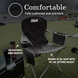 Coleman Portable Camping Chair with 4-Can Cooler, Cushioned Seat & Back with Side Pockets & Cup Holder, Carry Bag Included, Great for Camping, Tailgating, Firepits, Patio, & More