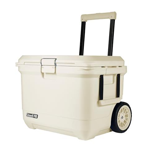 Coleman Pro Heavy-Duty 55qt Wheeled Ultra-Light Premium Hard Cooler, Extra-Thick Insulation Keeps Ice up to 5 Days, 92-Can Capacity, | Backpacks4Less