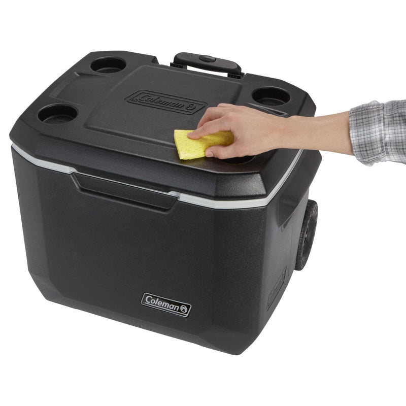 Coleman Xtreme 50qt Rolling Cooler with Wheels, Extra - Walled Insulation Keeps Ice up to 5 Days, Portable Wheeled Hard Chiller