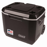 Coleman Xtreme 50qt Rolling Cooler with Wheels, Extra - Walled Insulation Keeps Ice up to 5 Days, Portable Wheeled Hard Chiller