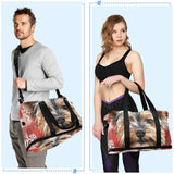 Colorful Dog Buffalo Plaid Snowflakes Christmas Travel Duffel Bags Travel Weekender Gear Bag with Toiletry Bag for Business Trips 2 Pcs Set