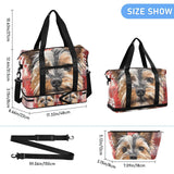 Colorful Dog Buffalo Plaid Snowflakes Christmas Travel Duffel Bags Travel Weekender Gear Bag with Toiletry Bag for Business Trips 2 Pcs Set
