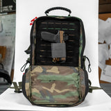 Combat Iron 35L Military Tactical Backpack for Men & Women, Molle Daypack Bug Out Bag, Hiking, Camping, Travel Rucksack with Bottle Holder, Woodland BDU Camo