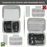 Comecase Hard Camera Case for Canon EOS Rebel T7 R50 R100 R10 R5 R6 R8 Mark II, DSLR Mirrorless Camera Bag with 6 Slots &Adjustable Divider for Lens and Accessories, Travel Storage, Jet Black