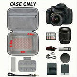 Comecase Hard Camera Case for Canon EOS Rebel T7 R50 R100 R10 R5 R6 R8 Mark II, DSLR Mirrorless Camera Bag with 6 Slots &Adjustable Divider for Lens and Accessories, Travel Storage, Jet Black