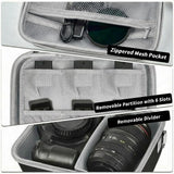 Comecase Hard Camera Case for Canon EOS Rebel T7 R50 R100 R10 R5 R6 R8 Mark II, DSLR Mirrorless Camera Bag with 6 Slots &Adjustable Divider for Lens and Accessories, Travel Storage, Jet Black