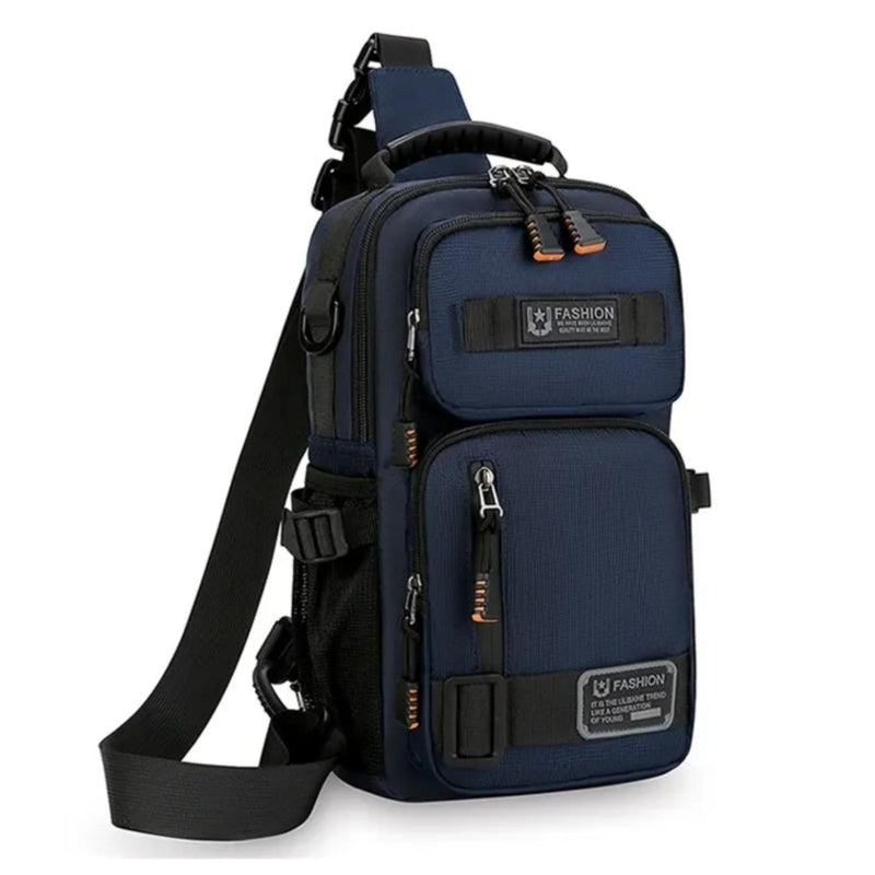 Compact Sling Bag Crossbody Chest Backpack with Multi Pockets Oxford Fabric Lightweight Travel Daypack for Men & Women Daily Carry