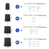 Compression Packing Cubes, 8 Set Packing Cubes for Travel Compression, Lightweight Compressible Package Organizer for Carry On and Suitcases, Black and Grey