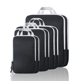 Compression Packing Cubes, 8 Set Packing Cubes for Travel Compression, Lightweight Compressible Package Organizer for Carry On and Suitcases, Black and Grey
