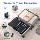 Compression Packing Cubes, 8 Set Packing Cubes for Travel Compression, Lightweight Compressible Package Organizer for Carry On and Suitcases, Black and Grey
