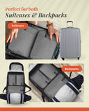 Compression Packing Cubes for Travel by TRIPPED – 6 - Piece Premium Set with Laundry & Shoe Bag, Space Saving Travel Organizer Bags for Suitcase & Carry - On Luggage (Grey)