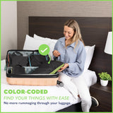 Compression Packing Cubes Set - 4 Carry - On Suitcase Organizer Bags with Compression & Inside Pockets