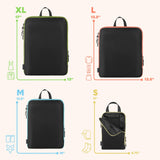 Compression Packing Cubes Set - 4 Carry - On Suitcase Organizer Bags with Compression & Inside Pockets