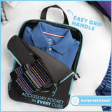 Compression Packing Cubes Set - 4 Carry - On Suitcase Organizer Bags with Compression & Inside Pockets