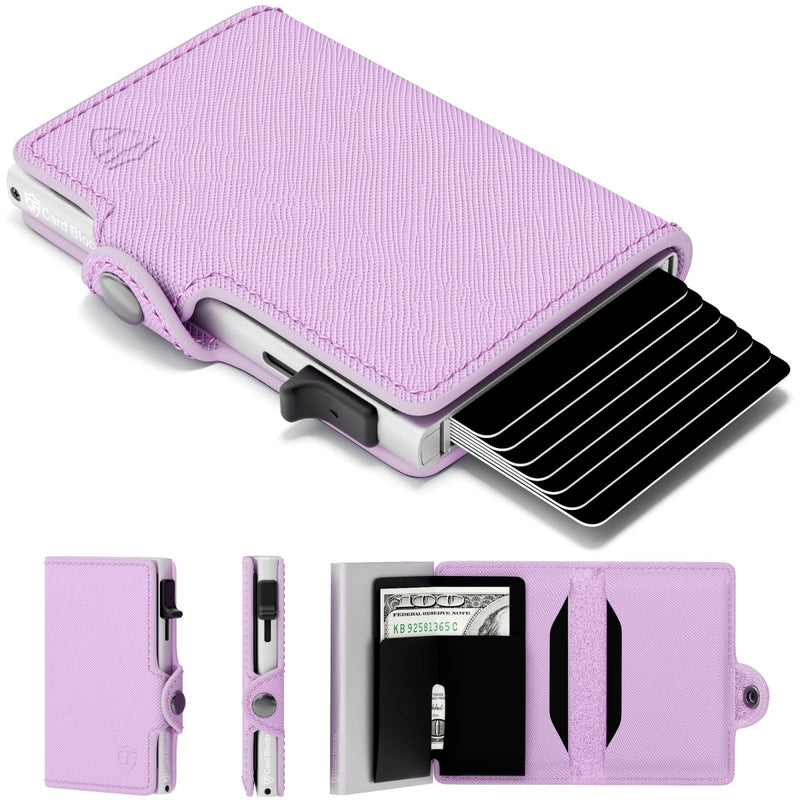 Conceal Plus Small RFID Pop Up Wallet for Women – Slim Minimalist Credit Card Holder (4 - 6 Card Capacity) – Compact Aluminum Metal Case with RFID Blocking Security Travel Wallet