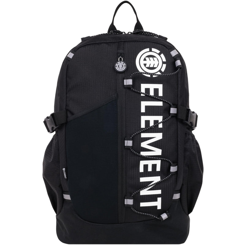 Concept One Element Backpack, Vertical Logo Skate Pack, Multi - Compartment Storage, Reflective Bungee Cord, Black