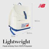 Concept One New Balance Canvas Backpack, Casual Commuter Travel Bag for Men and Women, Blue/White, 19.5 Inches