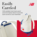 Concept One New Balance Canvas Backpack, Casual Commuter Travel Bag for Men and Women, Blue/White, 19.5 Inches