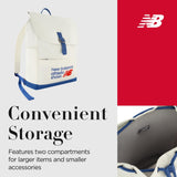Concept One New Balance Canvas Backpack, Casual Commuter Travel Bag for Men and Women, Blue/White, 19.5 Inches