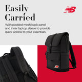 Concept One New Balance Flap Duffel Backpack, Legacy Icon Commuter Travel Bag for Men and Women, Black, 19 Inch