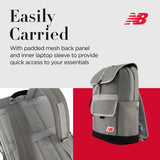 Concept One New Balance Flap Duffel Backpack, Legacy Icon Commuter Travel Bag for Men and Women, Grey, 19 Inch
