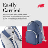 Concept One New Balance Heritage Laptop Backpack, Casual Commuter Travel Bag for Men and Women, Indigo, 18 Inches